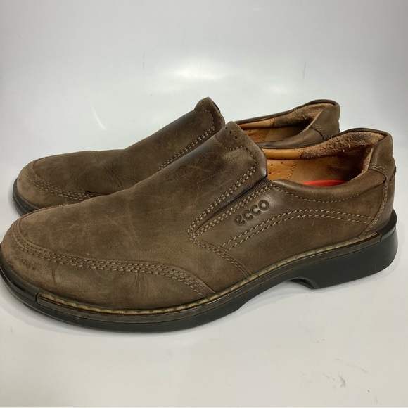 Ecco men’s fusion slip on loafers brown leather size 43 business casual‎ main image 9